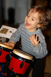 Music therapy session with children